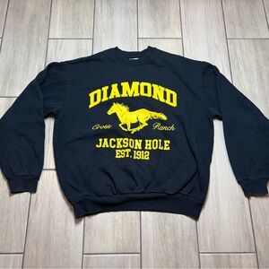 Dark blue vintage sweatshirt Diamond Cross Ranch Jackson Hole 
Size XL 

25x27